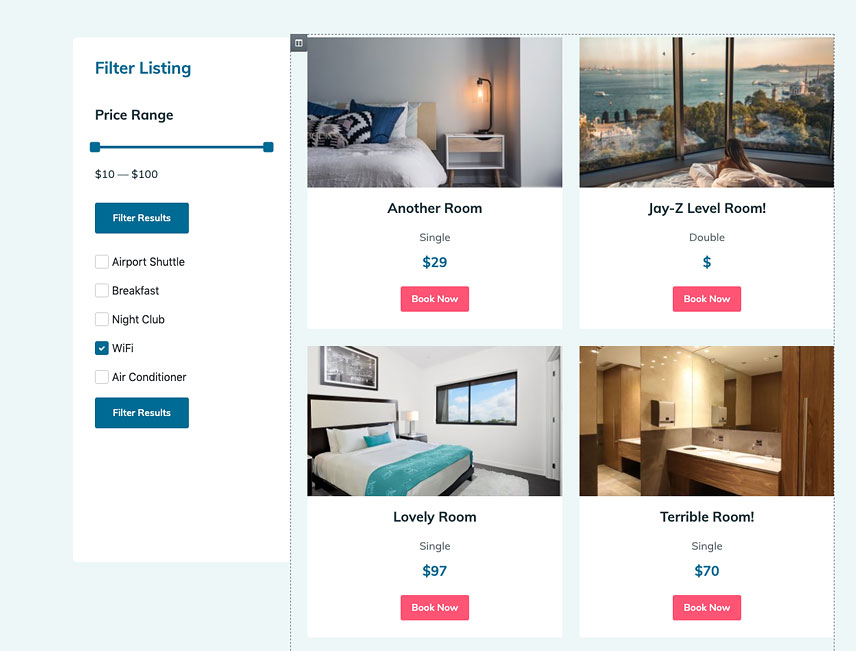 Dynamic Hotel Website Final Listing Page